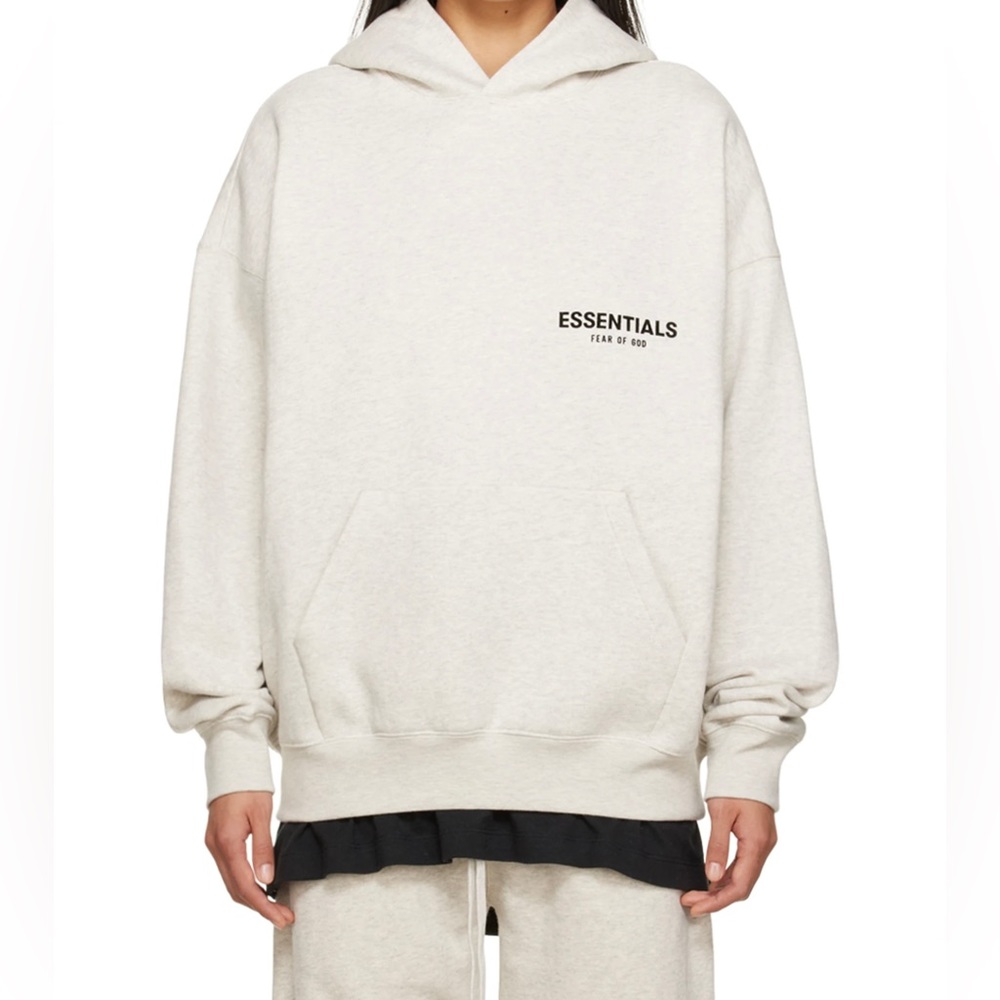 ESSENTIALS Core Collection Off-White Flocked Hoodie - XS